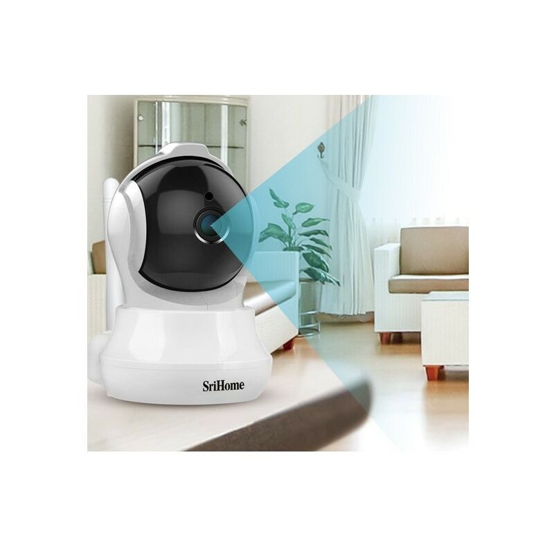 foto del prodotto srihome ricondizionato telecamera wifi sh020 con auto traking, infrarossi e audio per sorveglianza domestica in hd 3.0 mp 