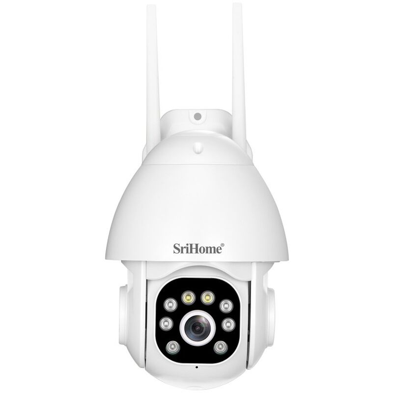 foto del prodotto srihome sh039b audio telecamera wifi con sensore 3mp, hotspot ap, scheda sd e sirena allarme integrata.