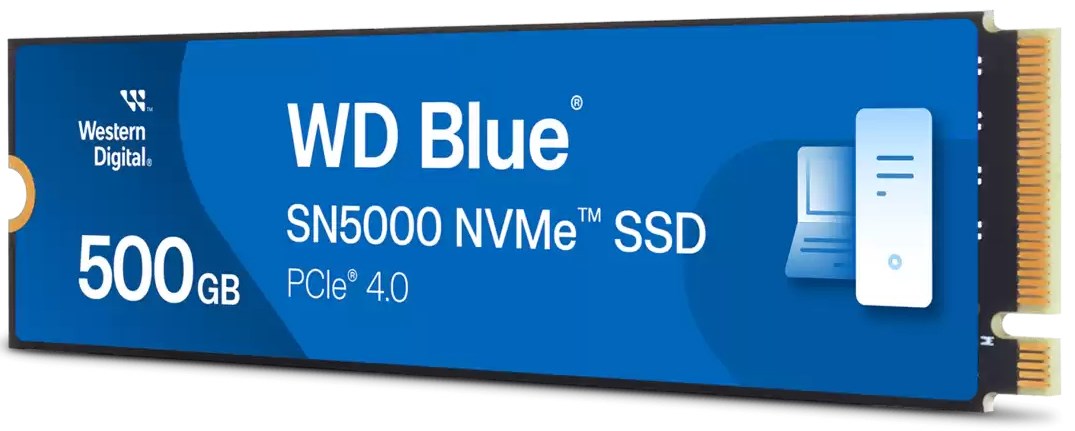 foto del prodotto ssd wd blue 500gb sn5000 nvme m.2 pcie 4.0 x4 wds500g4b0e