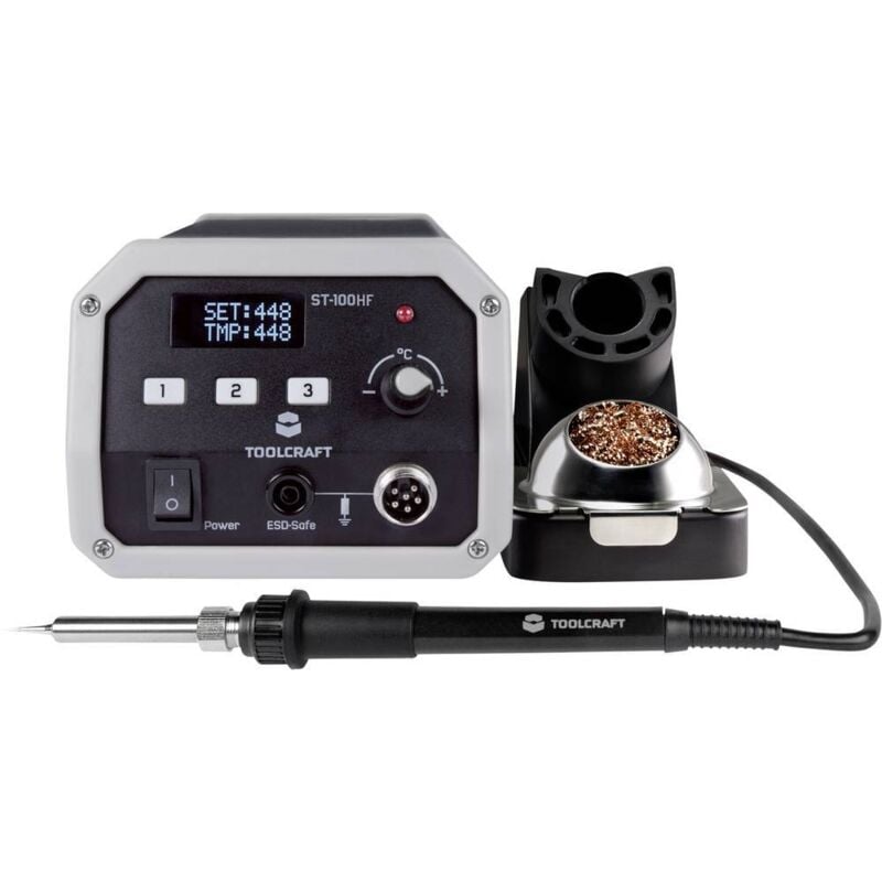 foto del prodotto st 100 hf stazione saldante ad alta frequenza digitale 100 w 50 480 c incl. punta di saldatura toolcraft