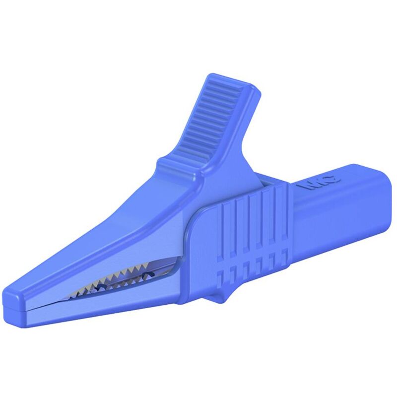 foto del prodotto st ubli xkk 1001 morsetto a clip coccodrillo isolato connettore 4 mm cat ii 1000 v blu