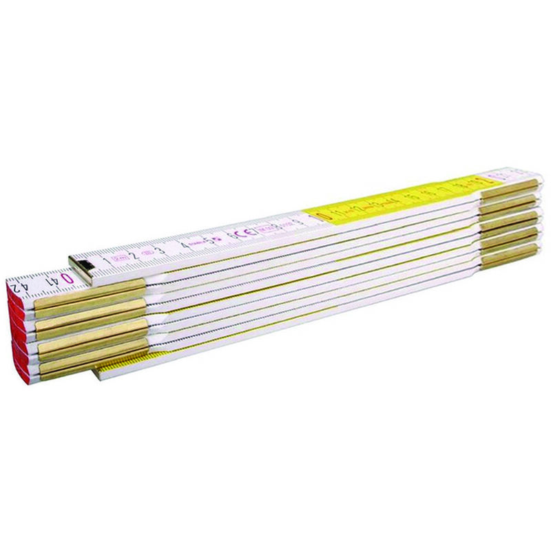 foto del prodotto stabila doppiometro in legno bicolore serie 600 mod.617 bianco giallo 01128 