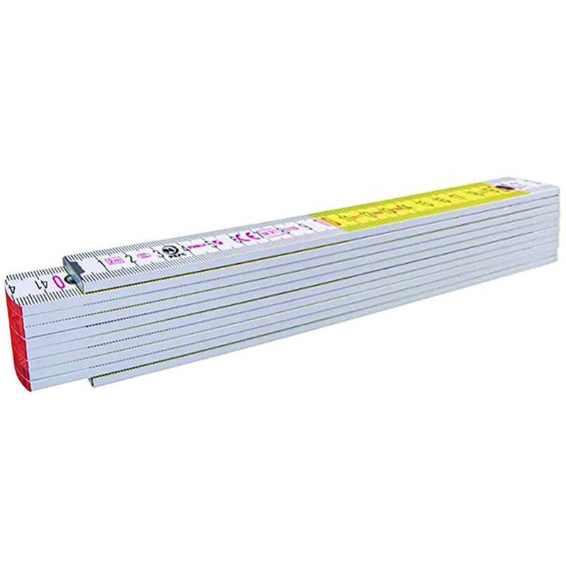 foto del prodotto stabila doppiometro in legno bicolore serie 700 mod.717 bianco giallo 01328 