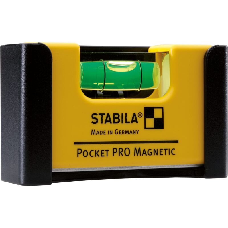 foto del prodotto stabila messger te stabila mini livella magnetica pocket pro con clip da cintura, 7 cm, potente magnete in terre rare, 1 livello orizzontale,