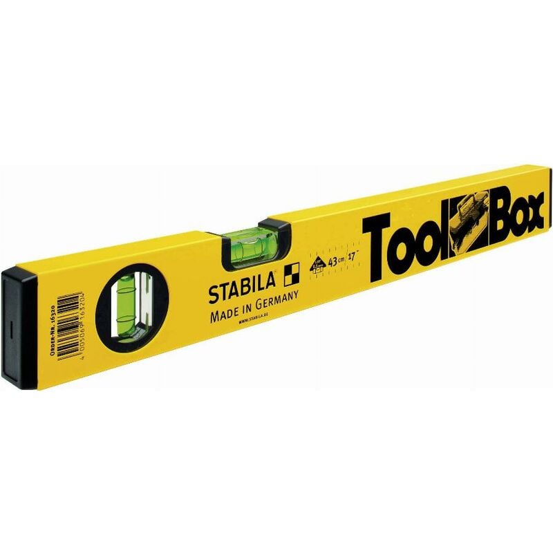 foto del prodotto stabila toolbox 16320 livella a bolla in metallo leggero 43 cm 0.5 mm m