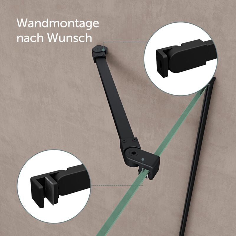 foto del prodotto stabilizzatore di fissaggio a parete in vetro per parete doccia, girevole a 180 per vetri di spessore 6-10mm, stabilizzatore per box doccia in