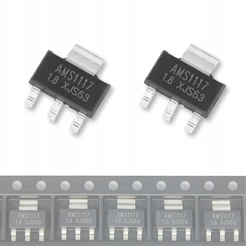 foto del prodotto stabilizzatore di tensione ams1117 5v 1a in custodia smd sot223 2 pz.