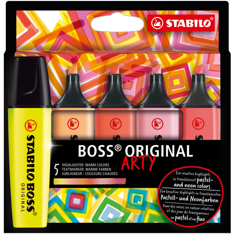 foto del prodotto stabilo boss original evidenziatore 5 pz punta smussata multicolore