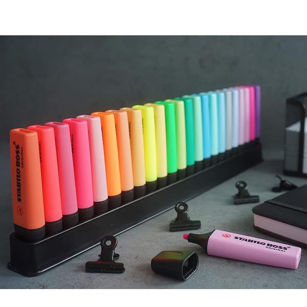 foto del prodotto stabilo evidenziatore boss original desk set 50 years edition 23 colori assortiti 9 neon 14 pastel
