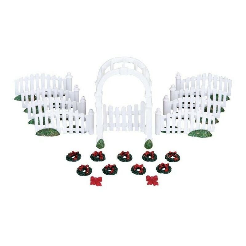 foto del prodotto staccionata bianca con arco set 20 natale natalizio 04233 lemax