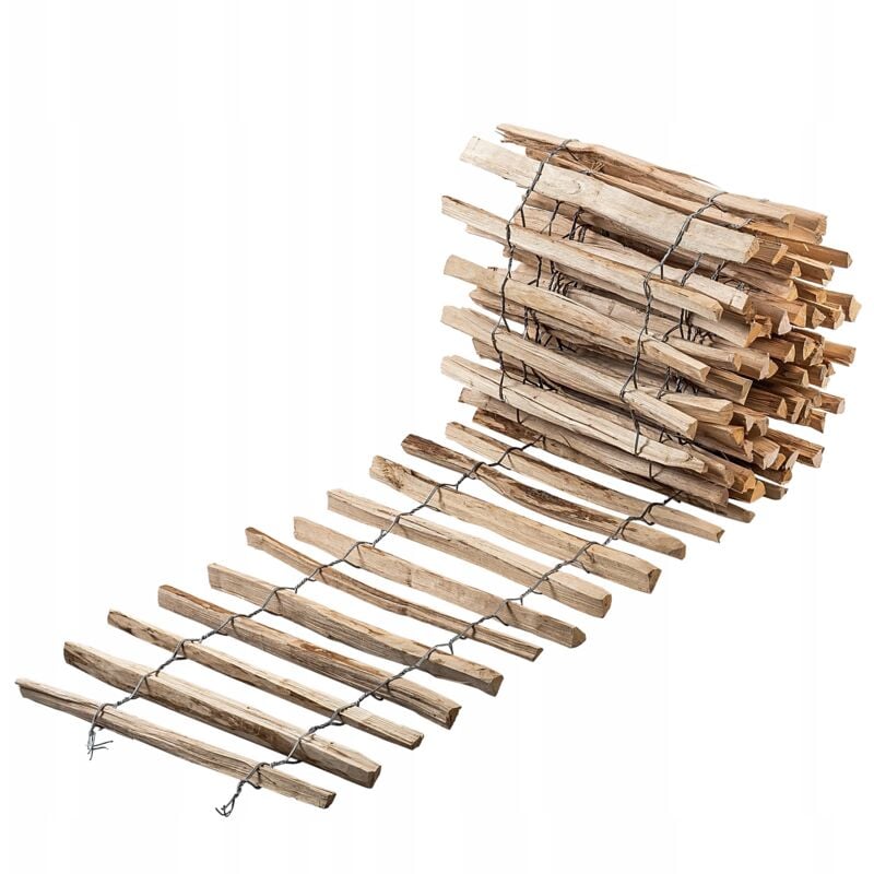foto del prodotto staccionata per giardino in legno di nocciolo, ganivelle naturale e resistente per delimitazione dello spazio esterno 4 6 cm, 60 x 500 cm kadax