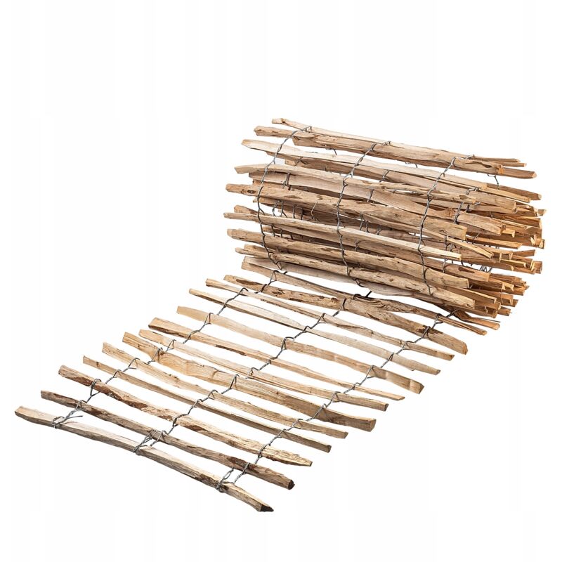 foto del prodotto staccionata per giardino in nocciola, ganivelle naturale e resistente per delimitazione dello spazio esterno 4 6 cm, 80 x 500 cm kadax