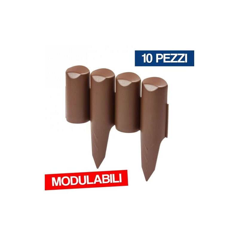 foto del prodotto staccionata steccato bordura recinzione in resina aiuole giardino 10 pz 51368