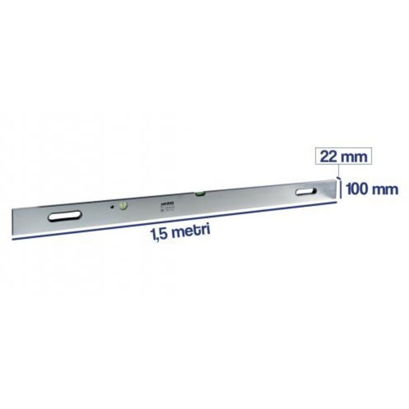 foto del prodotto stadia in alluminio con livelle mod. stout 150 cm sezione 22x100 mm maurer plus