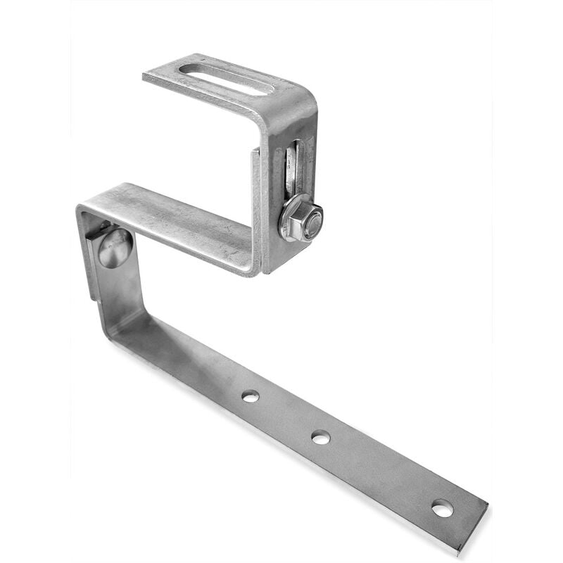 foto del prodotto staffa a doppia regolabile in acciaio inox per tetto con coppo, lunghezza 380 mm