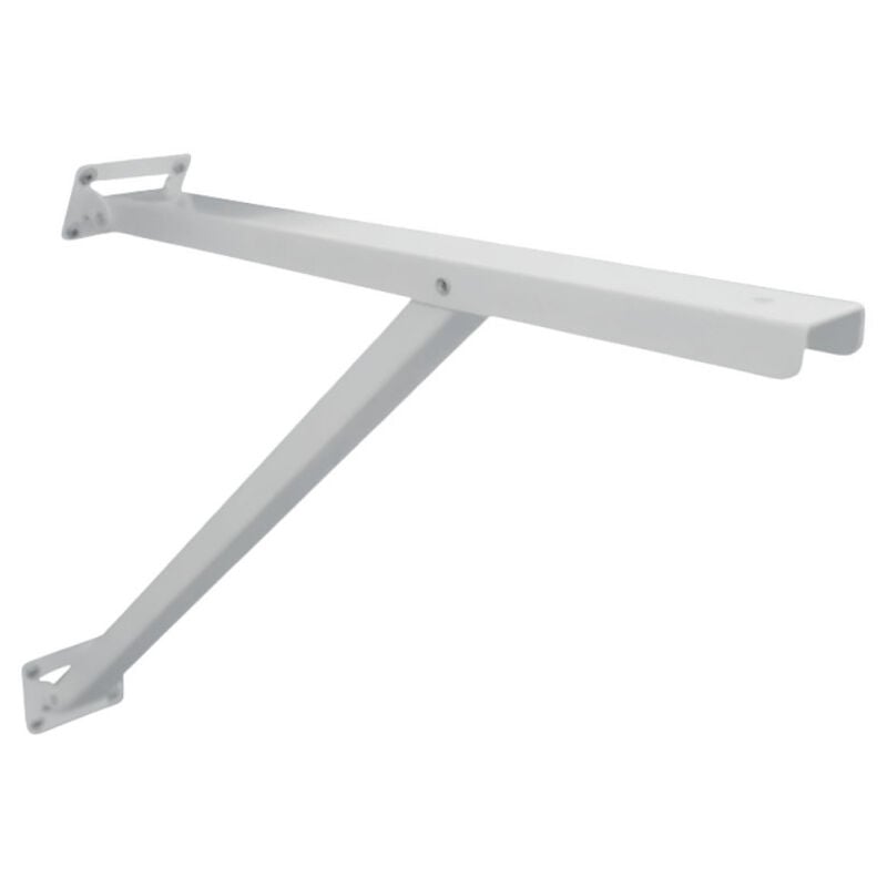 foto del prodotto staffa a parete inclinata 390x315 mm, supporto per ripiano incernierato, 100 kg, acciaio bianco