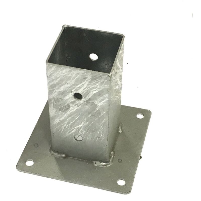 foto del prodotto staffa a terra bicchiere 9x9 cm quadrato porta pilastro pergole palo in legno opzioni 6 staffe