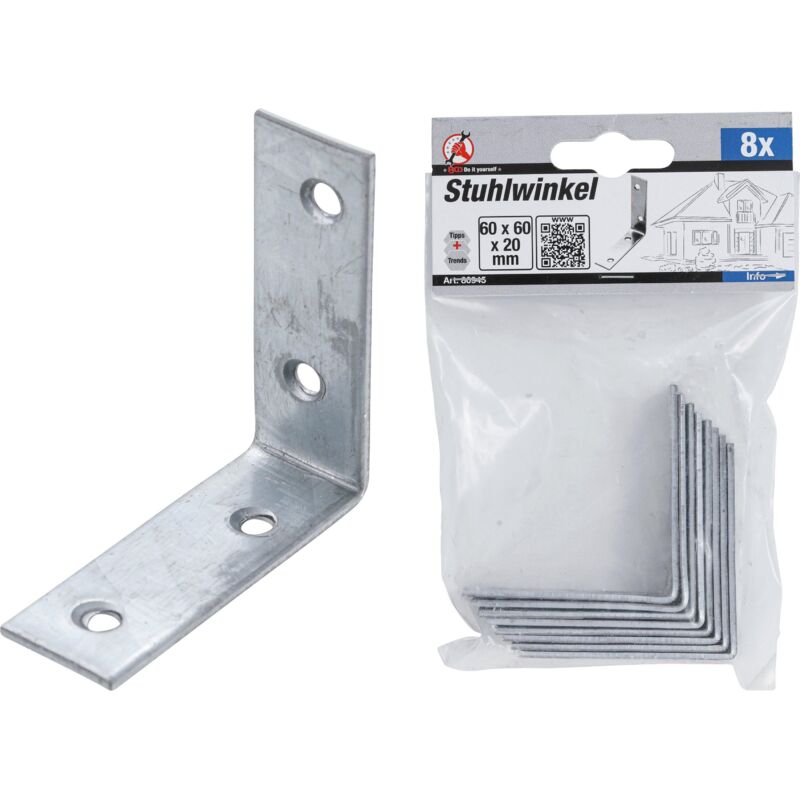 foto del prodotto staffa ad angolo 60 x 60 x 20 mm 8 pz.