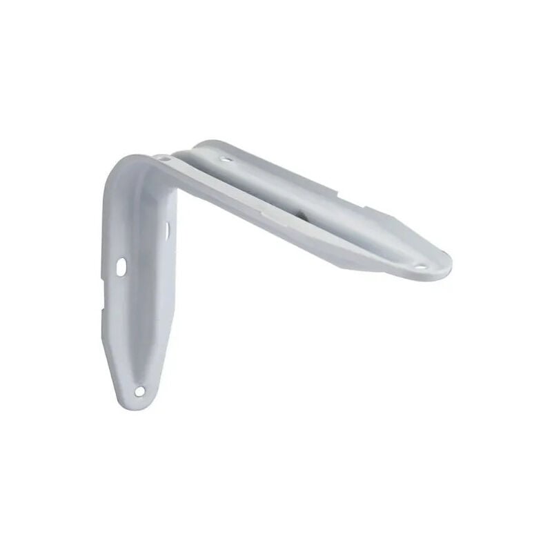 foto del prodotto staffa angolare imbutita in acciaio epossidico bianco, h.100 w.120 mm, per coppia.