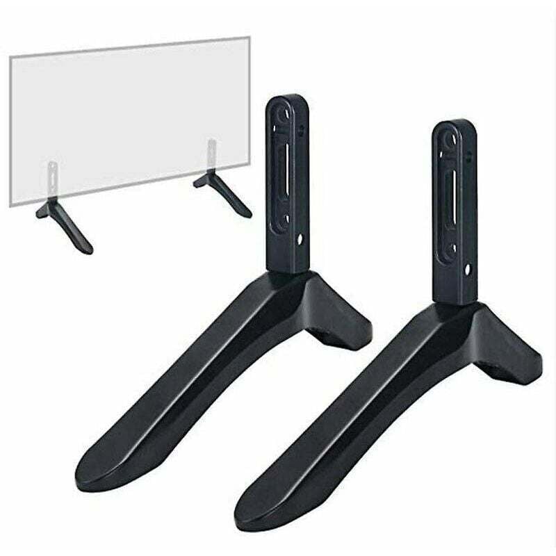 foto del prodotto staffa base universale per supporto tv per tv lcd vizio sony da 32 65 pollici, non per tv lg, supporto tv nero, supporto da tavolo, 2 pezzi