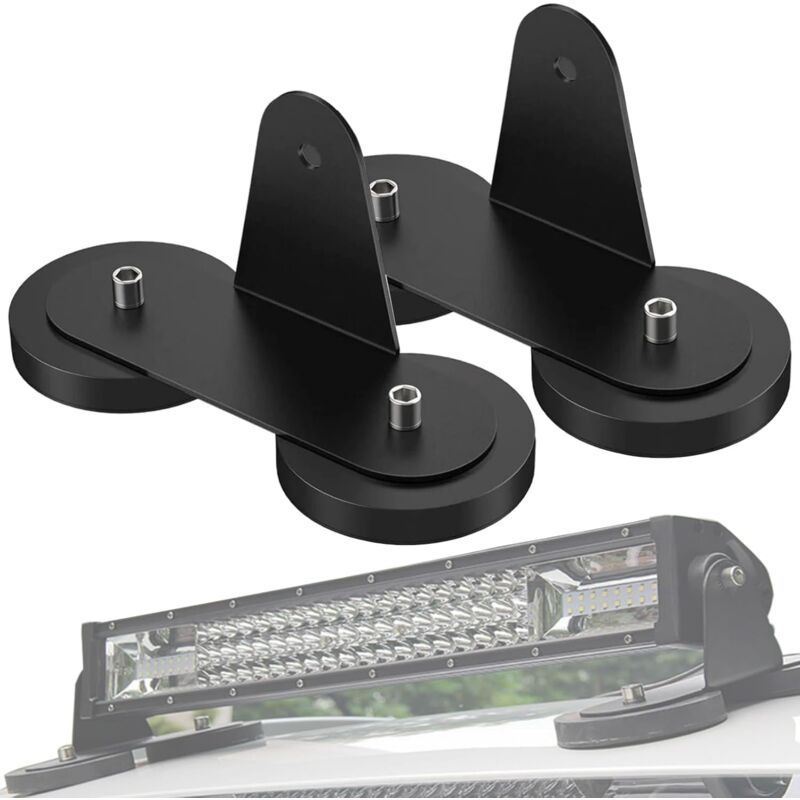 foto del prodotto staffa di montaggio per barra luminosa a led con base magnetica da 2 pezzi, potente supporto a ventosa, adatta per barre luminose da tetto per fari