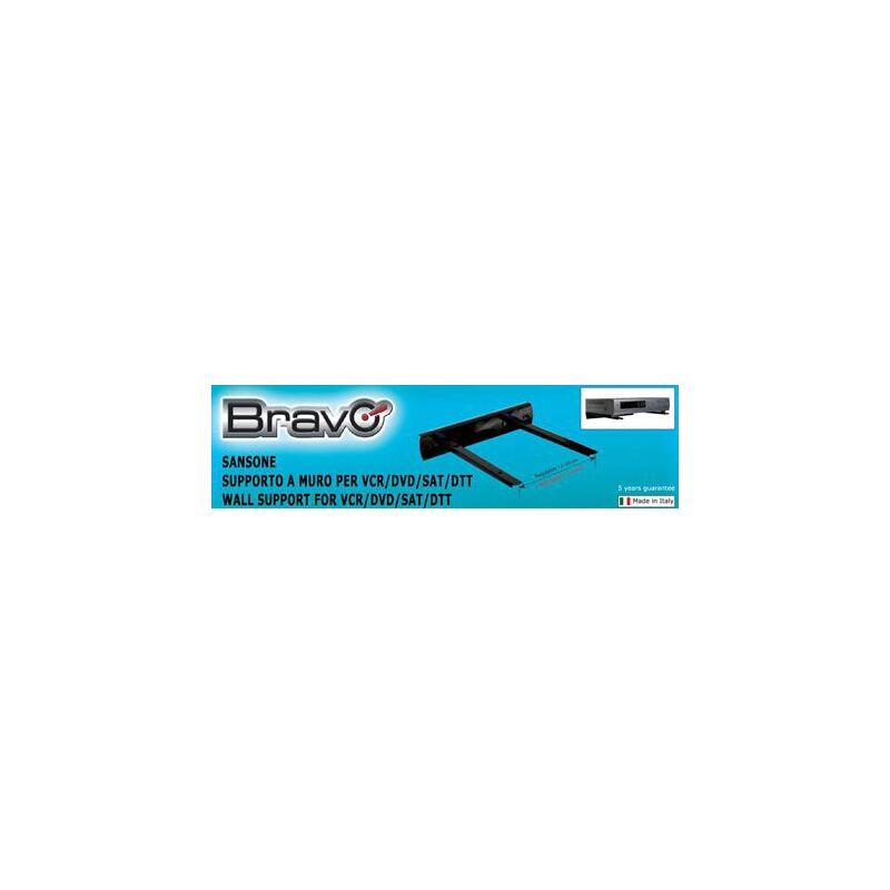 foto del prodotto staffa di supporto in acciaio nero 5 kg vcr sat dvd dtt bravo sansone