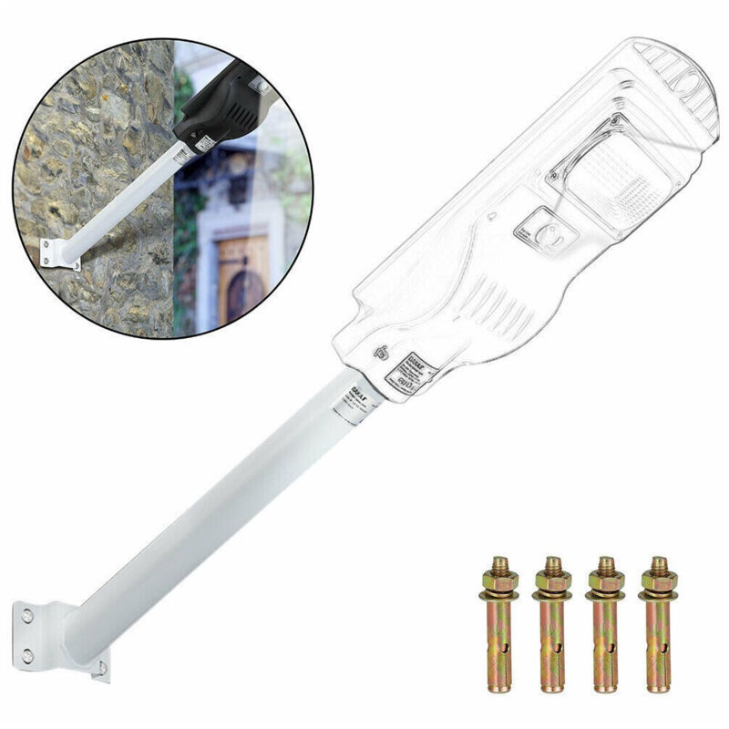 foto del prodotto staffa palo per lampione solare stradale supporto in metallo parete muro 50cm - - trade shop traesio