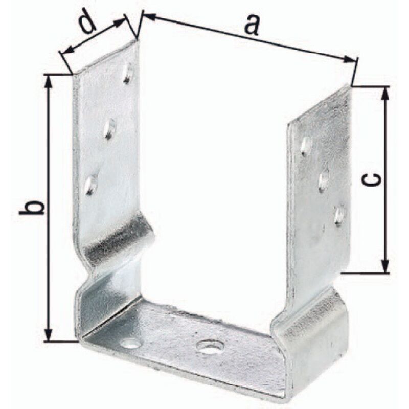 foto del prodotto staffa portapalo ad u 91x60x150mm zincata