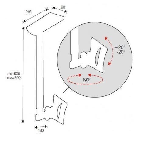 foto del prodotto staffa soffitto 200x100