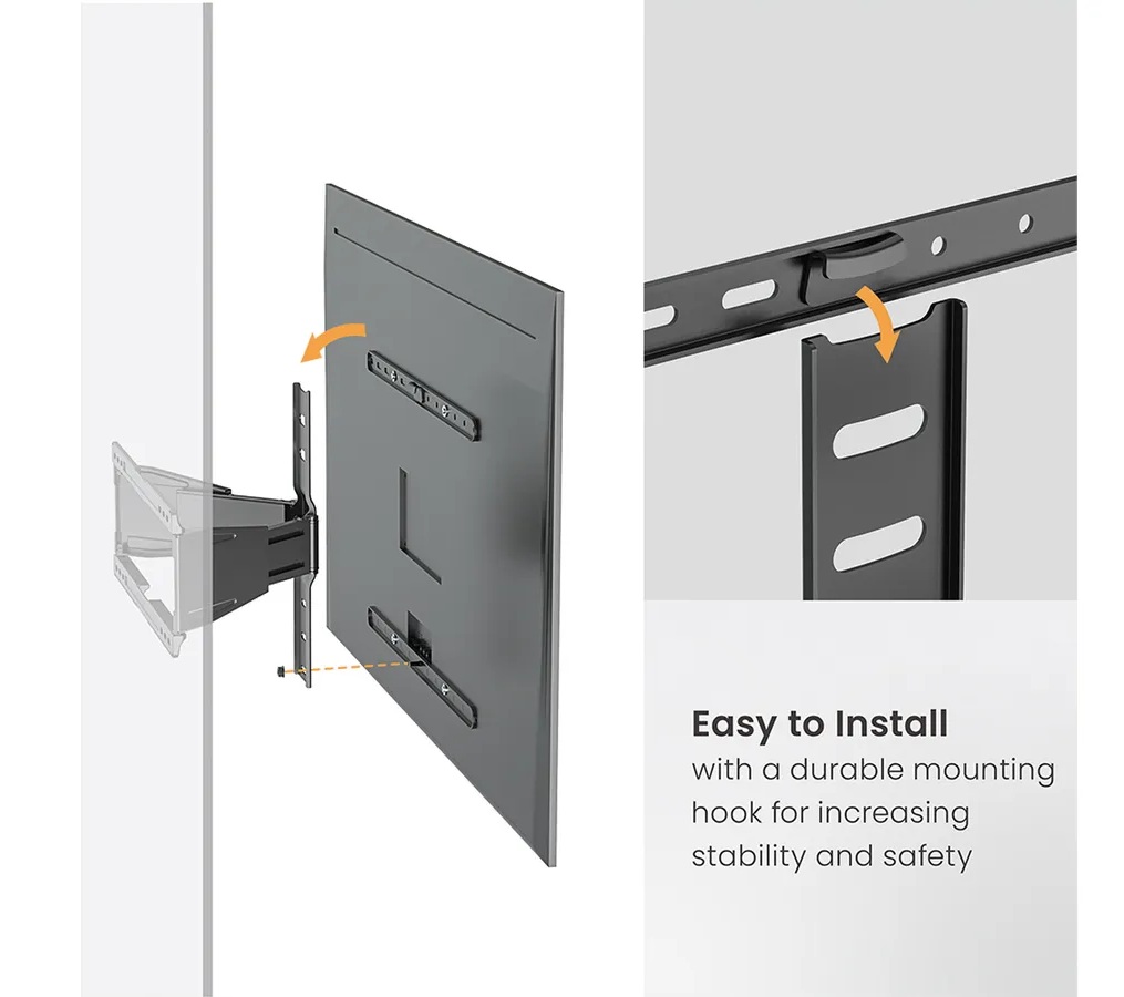 foto del prodotto staffa tv monitor 43 90 bk new max 50kg max vesa 600 400 tilt