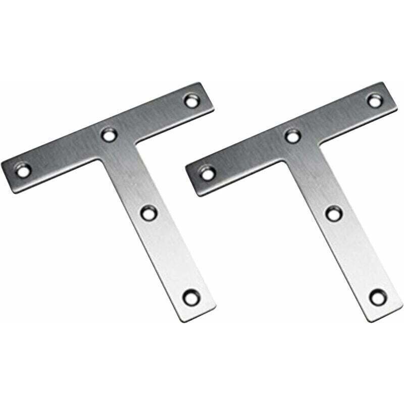 foto del prodotto staffe a t, staffe piatte dritte da 120 x 120 mm, piastra di fissaggio per mobili, staffe di riparazione in acciaio inossidabile confezione da 2 ,