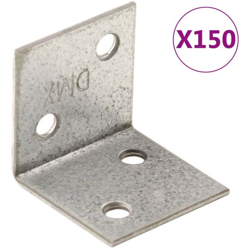 foto del prodotto staffe angolari 150 pz 2 mm 30x25x30 mm acciaio zincato vidaxl