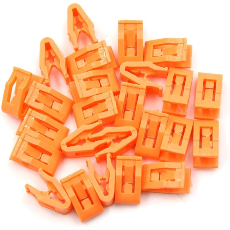 foto del prodotto staffe di fissaggio per console, clip per finiture cruscotto arancioni set da 25 sollbry