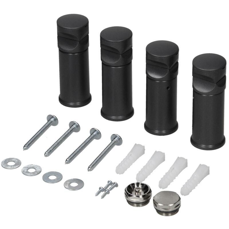 foto del prodotto staffe di montaggio per radiatori da bagno kit per muro antracite per termosifoni scaldasalviette set per calorifero verticale portasciugamani