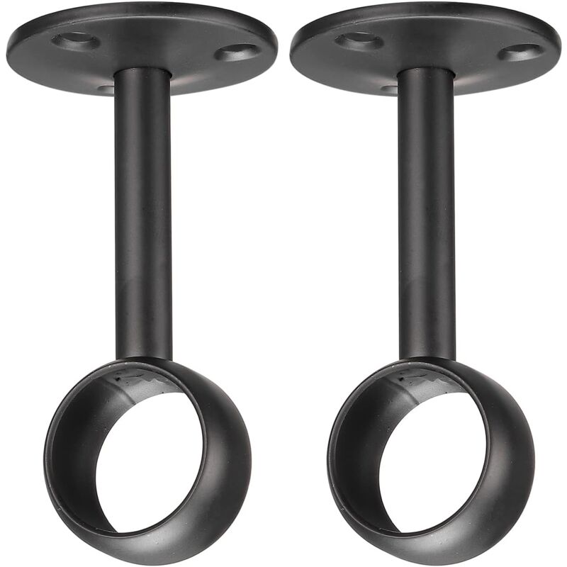 foto del prodotto staffe per asta per tenda, staffa per leva in acciaio inox da 1,28 pollici, supporto per staffe da soffitto, nero, 2 pezzi sollbry