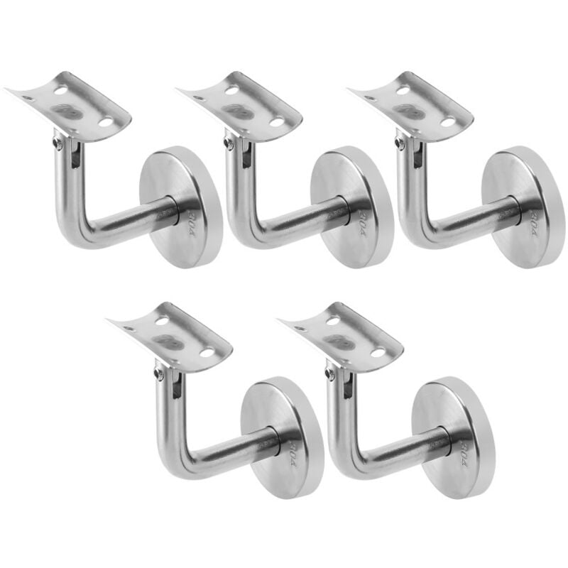 foto del prodotto staffe per corrimano in acciaio inox 304 per scale all aperto e per interni, staffe per corrimano a parete per scale 5 pezzi