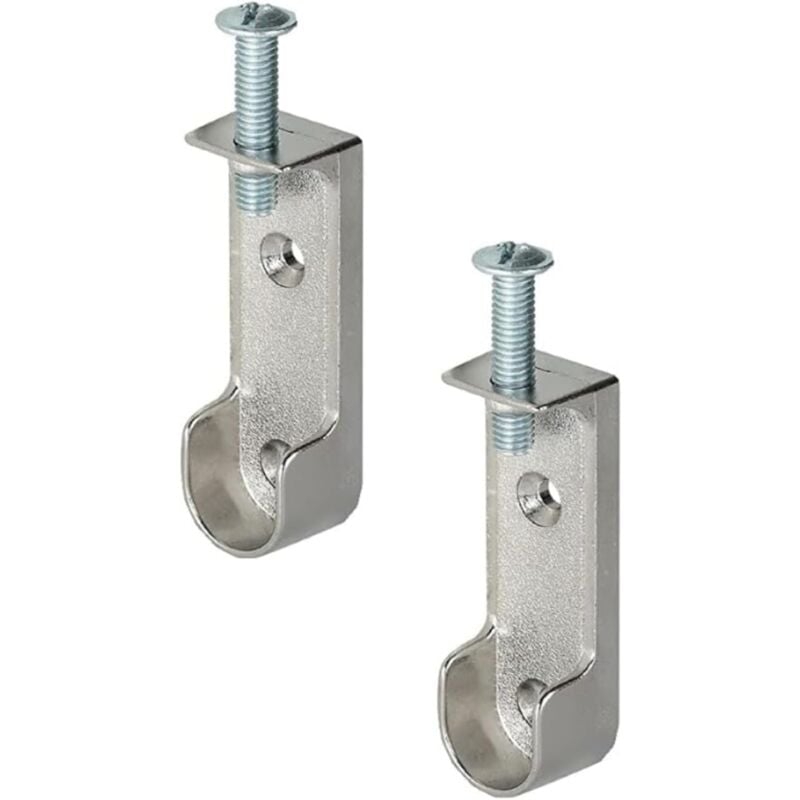 foto del prodotto staffe per guardaroba in metallo ovali supporto per tubi guardaroba con viti m4 x 16 mm confezione da 2 per aste e pali guardaroba sollbry