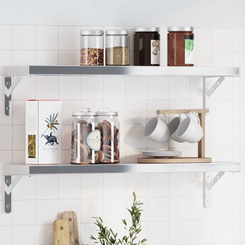 foto del prodotto staffe per mensola 4 pz 20x2,5x14 cm in acciaio inox argento vidaxl