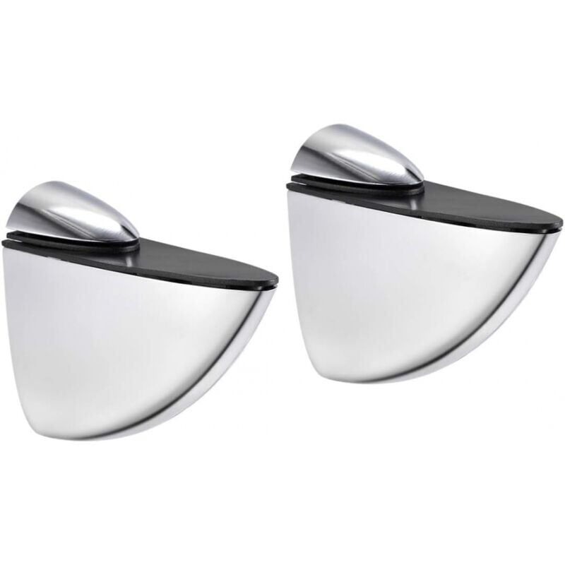 foto del prodotto staffe per mensole da parete in metallo regolabili stile pellicano da 65 mm, argento, cromo lucido, con viti e tasselli, per mobili da cucina e