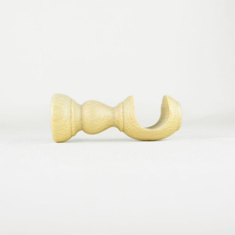 foto del prodotto staffe per tende 1 coppia per bastoni per tende in legno 35 mm staffe con piastrina di fissaggio, viti e tasselli 100 legno made in italy