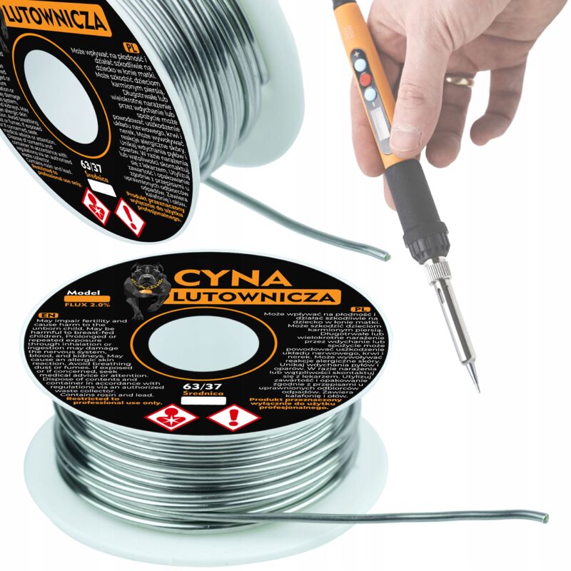 foto del prodotto stagno per saldatura rosfix sn63pb37 1mm 100g 2 flusso in bobina