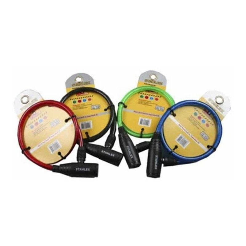 foto del prodotto stahlex lucchetto economico con chiave per bicicletta colori assortiti stanlex