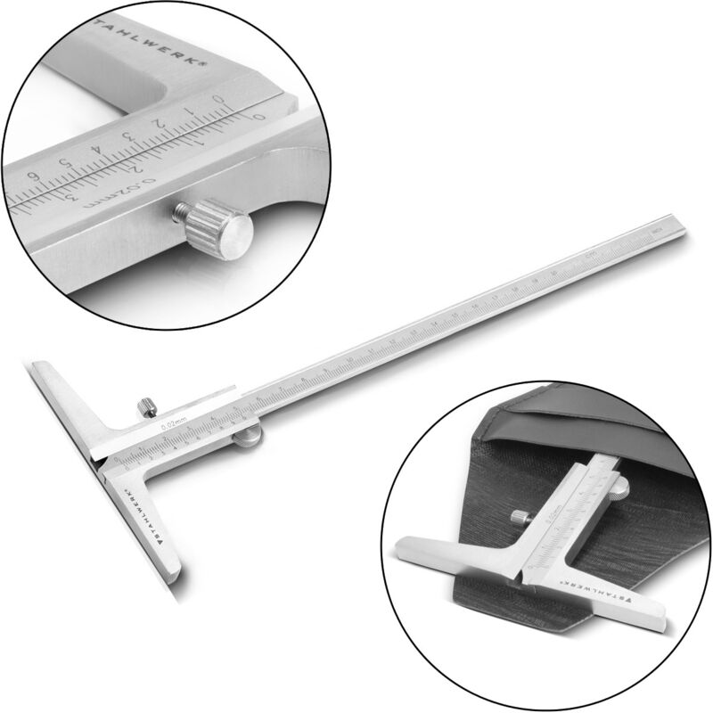 foto del prodotto stahlwerk calibro di profondit 0 200 mm din 862 in acciaio inox