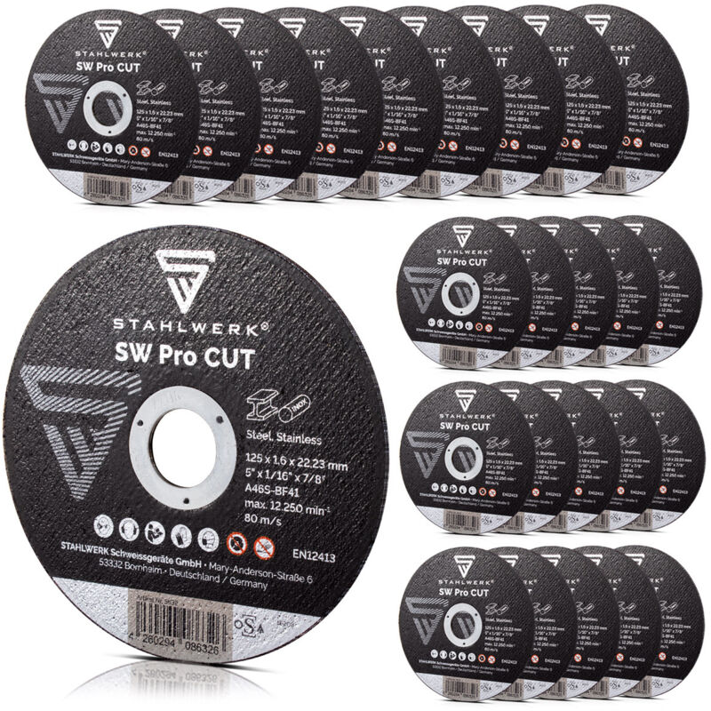foto del prodotto stahlwerk disco da taglio affilatura sw pro cut 125 mm, set di 25 pezzi