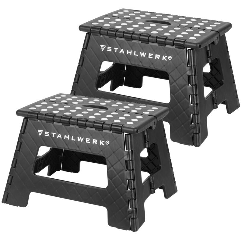 foto del prodotto stahlwerk gradino pieghevole kt 2 st set di 2 con capacit di carico di 150 kg sgabello pieghevole per gradini