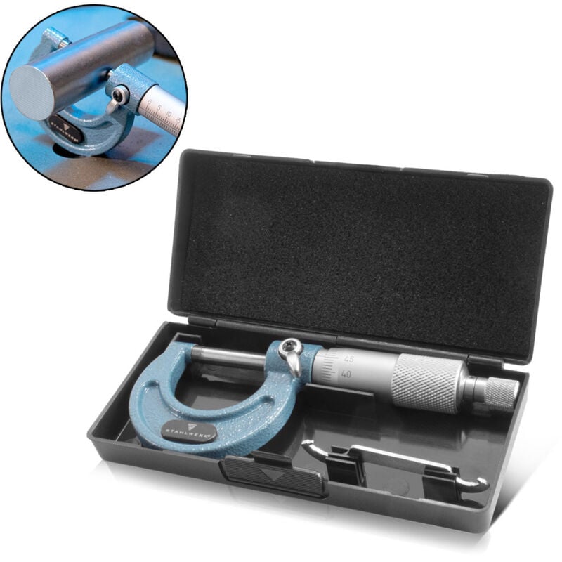 foto del prodotto stahlwerk micrometro esterno 0 25 mm din 863 micrometro vite di misura
