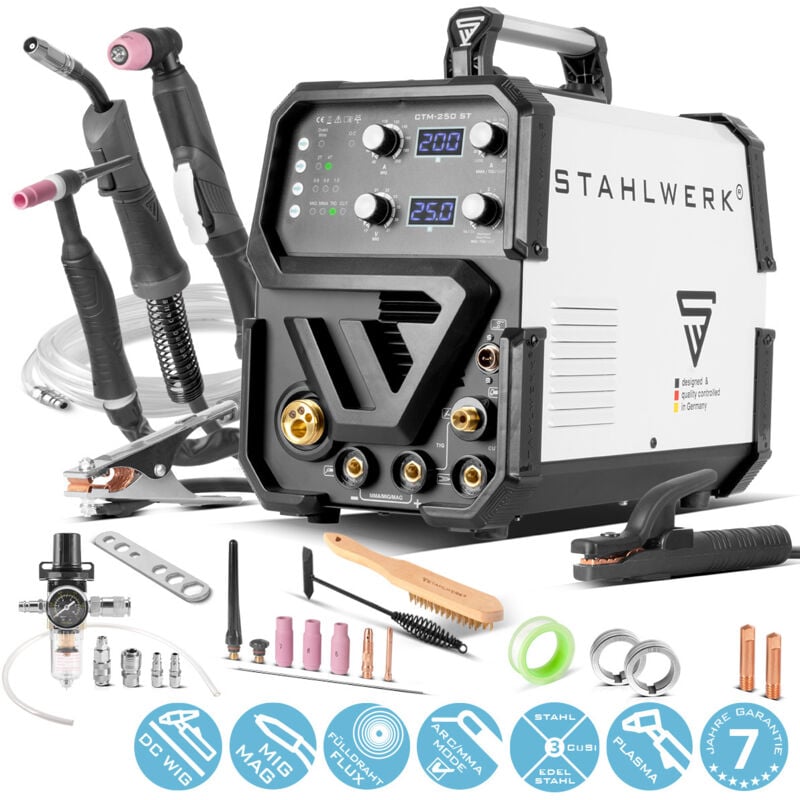 foto del prodotto stahlwerk saldatrice combinata 4 in 1 ctm-250 st con funzione plasma da 200 a e 50 a