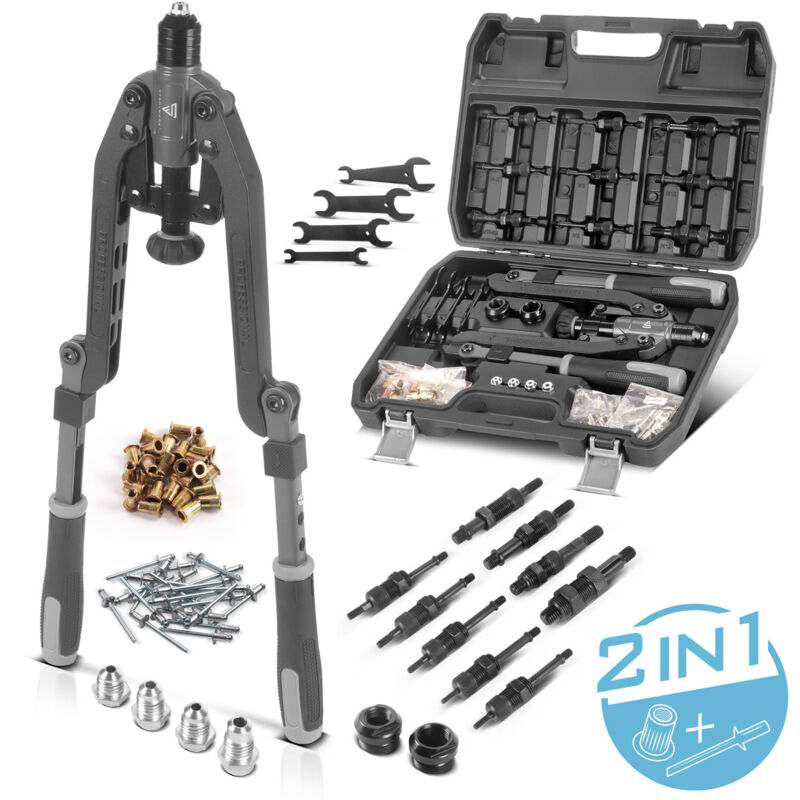 foto del prodotto stahlwerk set di pinze per rivetti e dadi ciechi 85 pezzi pinze per rivetti 2 in 1