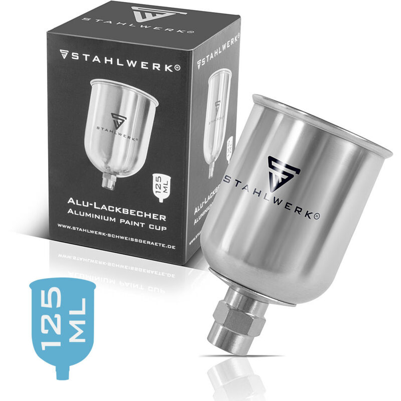 foto del prodotto stahlwerk tazza di flusso in alluminio 125 ml per pistola a spruzzo