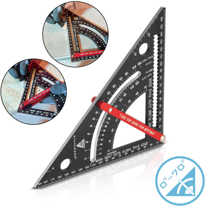 foto del prodotto stahlwerk triangolo angolare con arresto calibro angolare metrico in alluminio